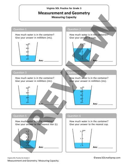 Grade 3 Math Worksheet: Fractions (Preview)